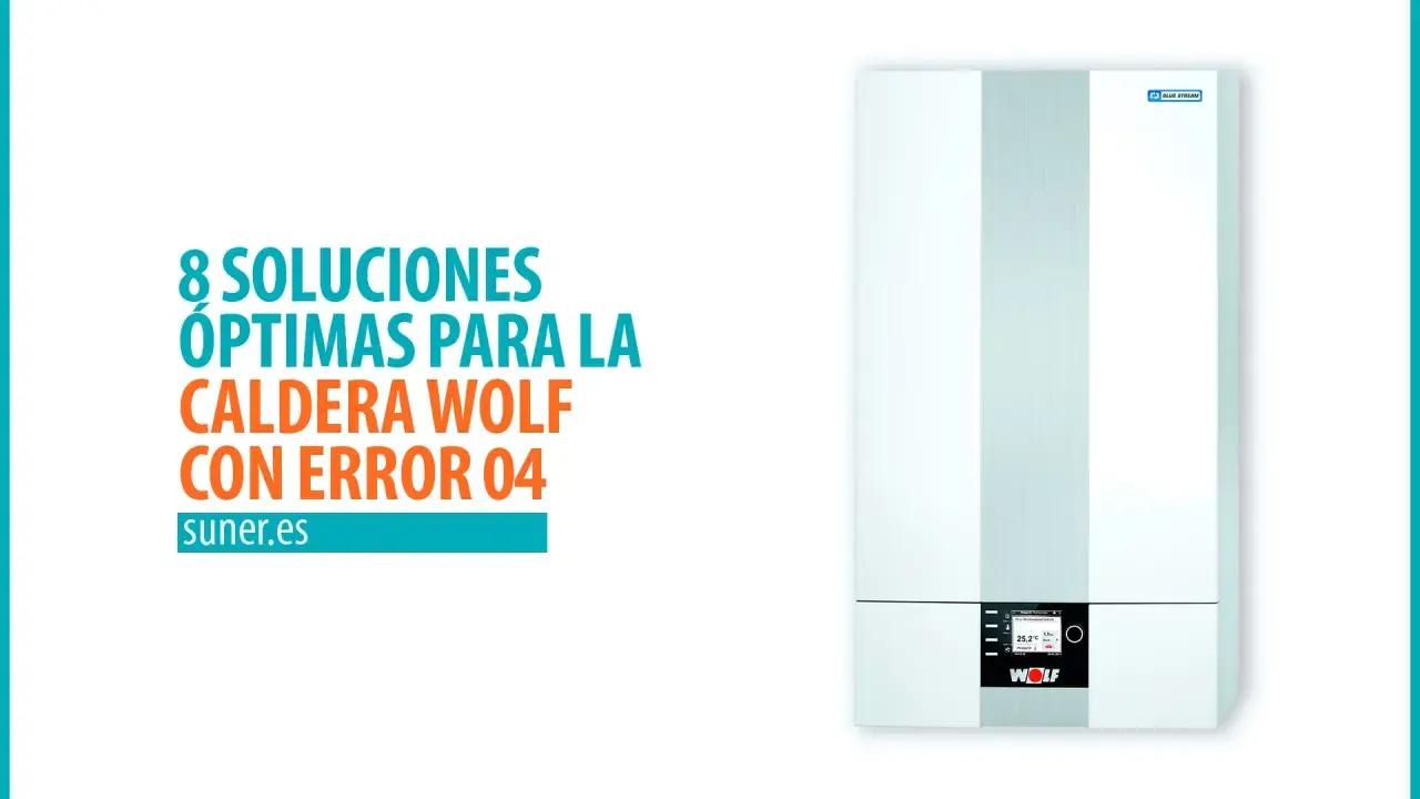 Soluciones para caldera Wolf con error 04. Imagen de una caldera Wolf moderna con pantalla digital.