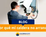 Técnico revisando una caldera Wolf, solucionando problemas comunes. ¿Por qué mi caldera no arranca?
