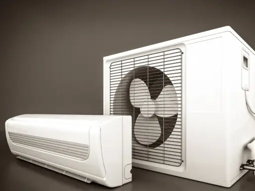 Unidad interior y exterior de una bomba de calor aire aire. Eficiencia energética para tu hogar.
