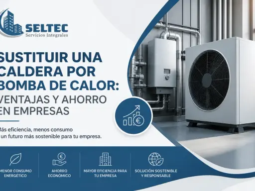 Instalación de una bomba de calor, una alternativa eficiente y sostenible a las calderas tradicionales para empresas.