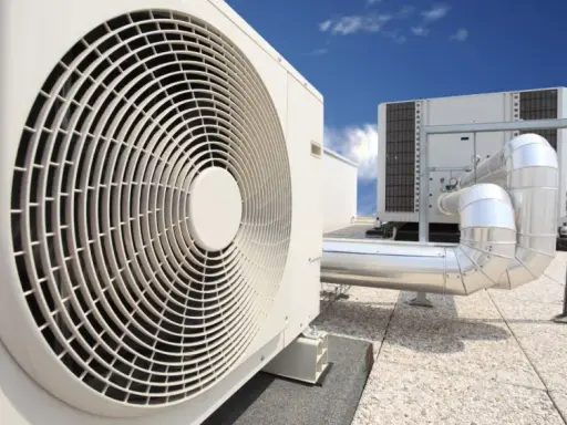 Unidades de aire acondicionado en una azotea. Descubre qué es inverter en aire acondicionado para un ahorro energético.