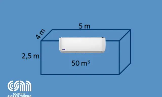 Un aire acondicionado Carrier para un espacio de 50 m³. Calcula los BTU necesarios para tu hogar.